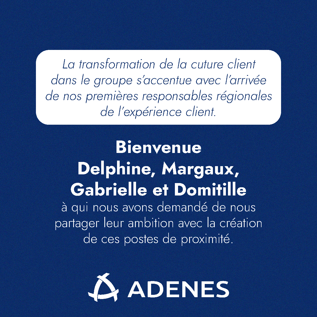 Lire la suite à propos de l’article #AdenesInside – Dans le cadre de l’amélioration continue de l’expérience client et de la transformation de la culture client dans le Groupe, Julien Sassier, Directeur de l’Expérience Client, a mis en place des postes de Responsables Régionaux.